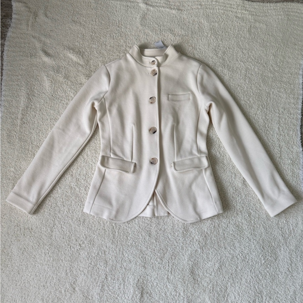 NWT Banana republic factory knit blazer cream color size Xxs